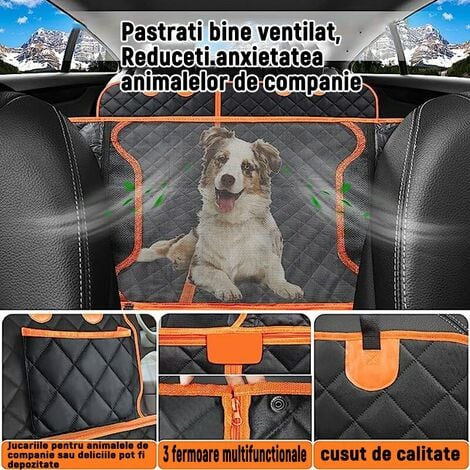 Coussin de protection de siège arrière de voiture pour chien noir