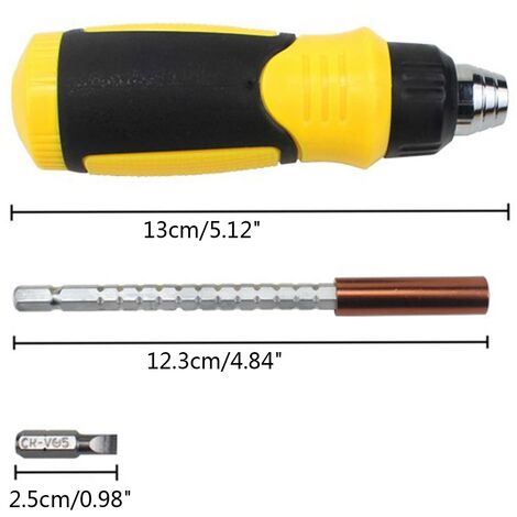 Tournevis à Cliquet Magnétique 33-en-1 - Embouts CR-V (PH, SL, Torx, Hex, Carré, Pozi) - Poignée Ergonomique Pour Bricolage