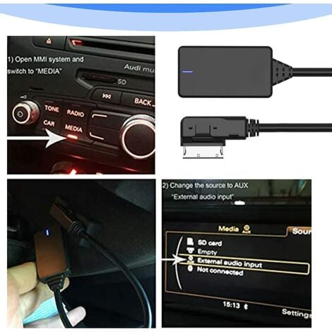 12V Mmi 2g Voiture Bluetooth Aux Câble Adaptateur Musique Audio