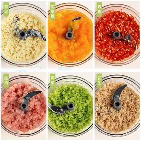 900ml Hachoir Manuel, Mixeur Manuel Avec 5 Lames En Acier