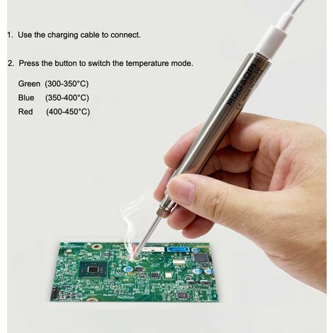 Kit de fer à souder USB 5V 8W Mini pistolet à fer à souder électrique  température réglable avec support à souder et fil