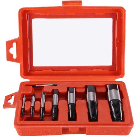 8pcs Extracteurs de Vis Endommagés Extracteurs de Goujons en Acier pour Vis Boulon Endommagés Cassés avec Boîte de Rangement (1/5)