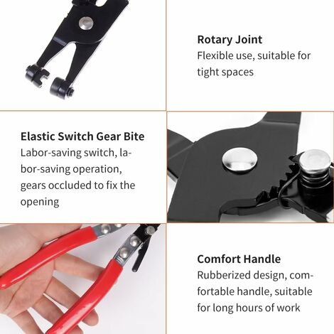 colliers de serrage, colliers de serrage, colliers de serrage, colliers de serrage flexibles pour automobiles, colliers de serrage automobiles pour l'installation et le retrait de colliers de serrage