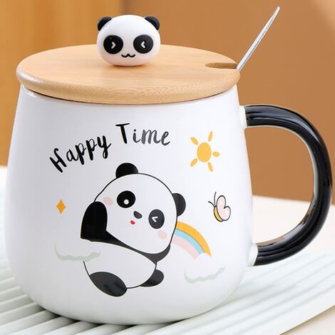 Dessin animé mignon panda avec boîte-cadeau dans un style de peinture à Dessin animé mignon panda avec boîte-cadeau dans un style de peinture à