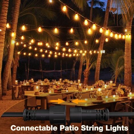 Guirlande Lumineuse Exterieure,30M Guirlande LED avec ST38 Ampoules,2200K Blanc Chaud, Imperméable Guirlande Exterieur Étanche pour Jardin,Fête,Terrasse