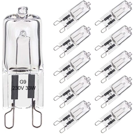 Beijiyi – Lot de 10 ampoules halogènes G9 33W blanc chaud – 420lm – 220-240V – Tolérance 300°C – Pour éclairage four et espaces de vie