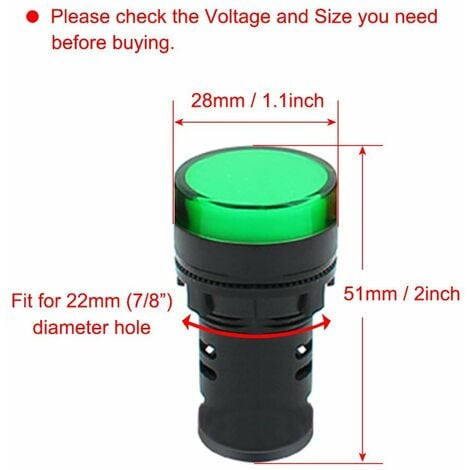 16pcs Voyant Rouge/Jaune/Bleu/Vert 22mm LED Panneau Pilote AC 220V 20mA Indicateur Signal Lampe (Chaque Couleur 4pcs)