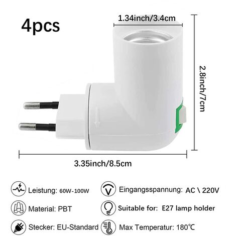 Douille de lampe de salle de bain haute puissance avec interrupteur