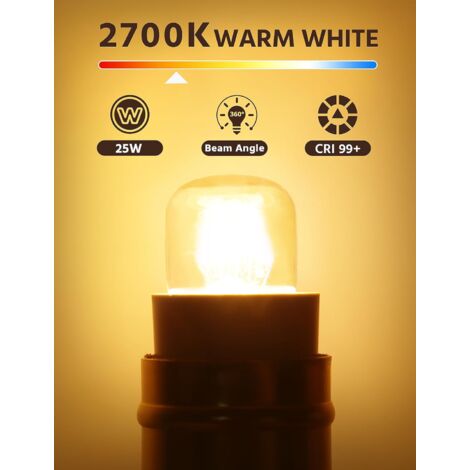 Ampoule Four E14 25W Résistante 300°C - Lot De 4 Ampoules Frigo BBQ Sauna Micro-ondes Lampe à Sel, Blanc Chaud 2700K Classe G