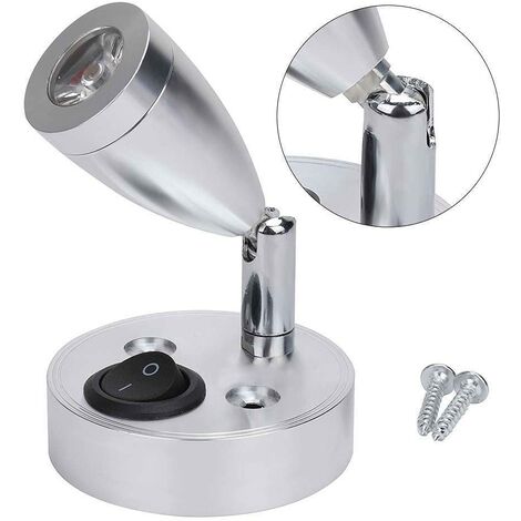 2 Spots LED Intérieur 12V 3W - Lumière Chaude 3000K - Rotation 180° - Pour Camping-car, Van, Bateau