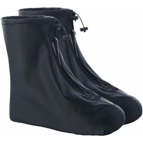 2 Paire de couvre-chaussures imperméables noirs, équipement de pluie de moto  pour hommes, Housses de bottes de pluie anti-neige avec esprit