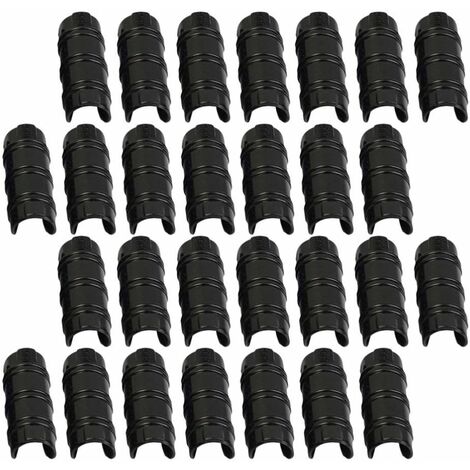 30 Pcs Bâtiments De Jardin Tube Clip PC, Serre Cadre Pinces De Tuyau Tube Film Clip, Noir 20mm