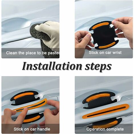 8 PCS Protection Anti-Rayures pour Poignée De Porte Voiture,Film  Autocollant Poignée Portière Voiture,Autocollants