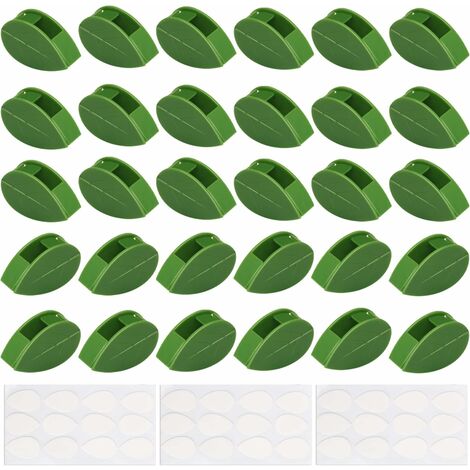 30 Pièces Clip Plante Grimpante Mur, Clips de Fixation Vigne Clips Plantes Auto-adhésifs en Forme de Feuille avec Point de Colle (1/5)