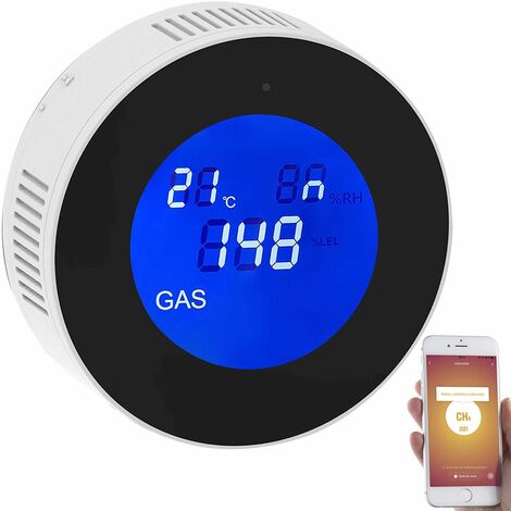 Jusch – Détecteur de gaz multigaz connecté – Alarme 85 dB – Connexion secteur – Notifications smartphone pour sécurité optimale (1/5)