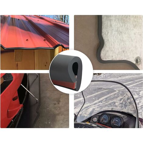 Protection Bords Portière Voiture 10m Caoutchouc U - Anti-rayures Anti-bruit Noir