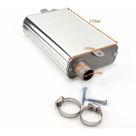 Silencieux Tuyau Échappement 24mm - Pour Chauffage Stationnement Eberspacher Webasto - Argenté