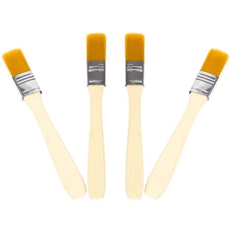Lot De 12 Pinceaux Plats Pour Peinture (huile, Acrylique, Aquarelle) - Tailles #1 à #12 - Manche En Bois, Poils Nylon