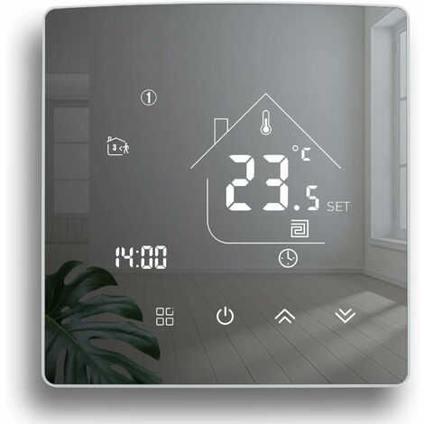 Thermostat Miroir Thermostat de Chauffage Thermostat d'ambiance programmable Thermostat Mural numérique pour Chauffage par Le Sol électrique 16A (1/4)