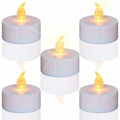 Lot de 12 bougies LED Bougies, Bougies Unscented Bougie chauffe-plat sans flamme claire vacillante,lumière électrique