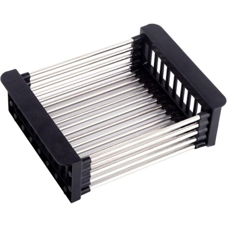 Jusch – Panier égouttoir d'évier télescopique en acier inoxydable – Drainage rapide – Antirouille et résistant à la corrosion – Pour vaisselle, fruits et légumes (1/5)