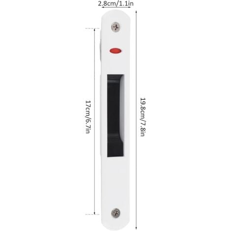 Serrure à crochet pour porte et fenêtre coulissantes, serrure à crochet pour porte coulissante en alliage d'aluminium, blanc 1 pièce