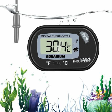 Thermomètre Aquarium - LCD Digital Thermometre Aquarium avec Ventouse Et  Sonde à Immersion pour Aquarium,Terrarium