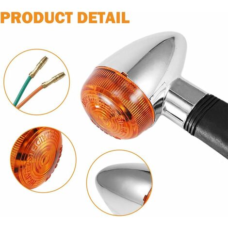 Clignotants Moto Lot De 4 - Pour Honda Dax, ST, CT, Z50 50-125cc - Carrosserie Chrome, Verres Orange