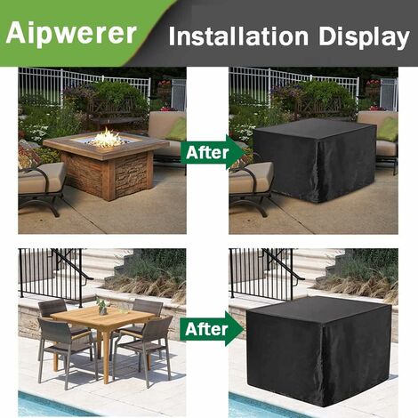 Housse De Protection Salon De Jardin 210x130x100 Cm - Tissu Oxford 420D Imperméable, Anti-UV, Coupe-vent