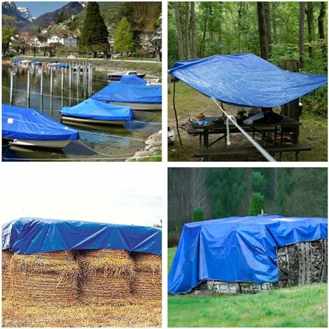 Bâche De Protection 2x2m - Étanche Résistante - Œillets Aluminium - 6 Sangles - Vert
