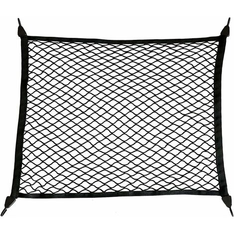 Filet de Rangement Coffre de Voiture, 80x60cm, Filet à Bagages Fixe en Nylon Super Élastique, Convient à la Plupart des Coffres de Voitures