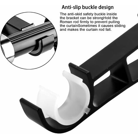 Ensemble de 8 supports de tringle à rideaux réglables sans perçage Ensemble de 8 supports de tringle à rideaux réglables sans perçage
