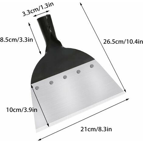 ALLOMN Pelle Jardin Multifonctionnelle Acier Manganèse Avec Gants - Outil Désherbage, Nettoyage Et Déneigement Sans Poignée