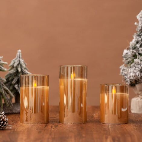 Bougies LED Flamme Vacillante En Verre – Lot Sans Flamme Réaliste Avec Minuterie