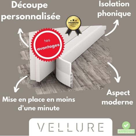 Bas De Porte Anti Courant D’Air 100cm Blanc - Boudin Isolation Phonique Et Thermique - Joint Anti Bruit Et Froid