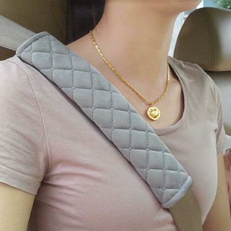 2 Protège-Ceintures Voiture En Microfibre – Coussin Confort Ceinture Sécurité, Anti-Frottement Cou & Clavicule
