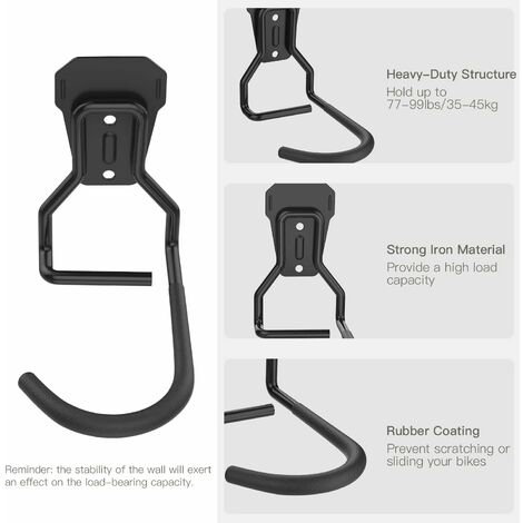 INF Support mural de garage pour porte-vélos, rangement pour cintre de
