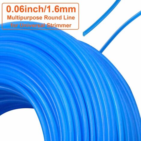 Bobine de Fil Rond en Nylon pour Coupe-Bordure débroussailleuse Diamètre 1,6 mm Longueur 100 m, Fil de Coupe de Remplacement Ligne de Trimmer