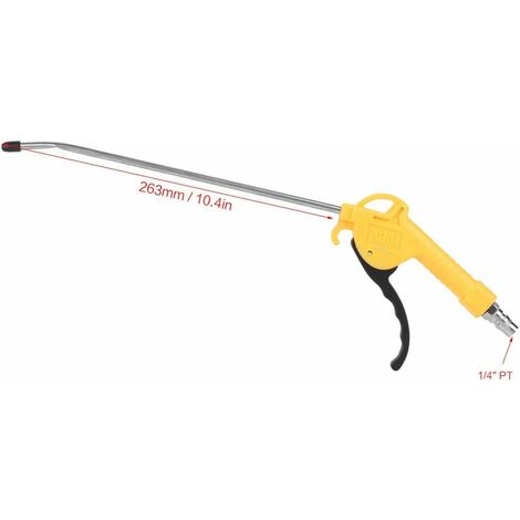 Pistolet à Air Comprimé d'Enlève la Poussière Pistolet À Souffler/Soufflette Compresseur en Alliage d'Aluminium et Plastique avec Un Joint (Jaune 1)