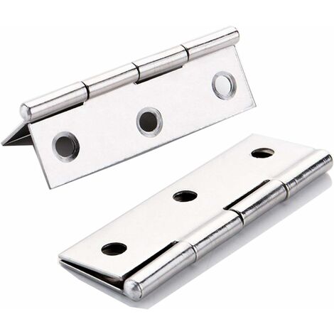 10 pcs en acier inoxydable meubles de maison matériel Charnière de porte Long 75 mm x 50 mm (1/5)