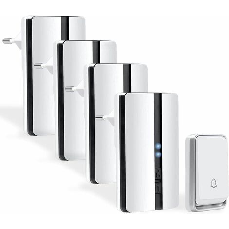 Sonnette de porte sans fil sans fil - Sonnette sans fil avec quatre ...