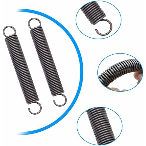 2 Ressorts De Traction Avec Crochets - 250mm Longueur - 8mm Diamètre Extérieur - 1,0mm Fil Acier