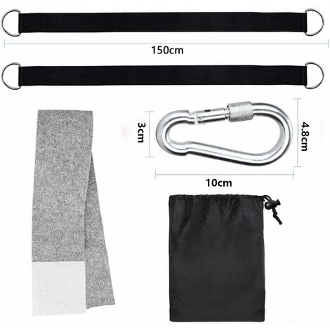 Todoxi Kit Sangles Hamac & Balançoire 2x150cm Ultra Résistantes - Charge 1000kg, Mousquetons + Protections Arbre Inclus