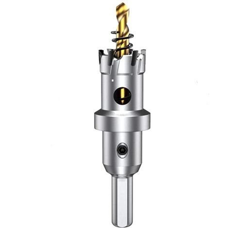 22mm Scie à Cloche en carbure de tungstène, TCT Foret de scie trépan avec 1 forets pilote plaqués titane pour acier inoxydable, feuille, métal… (1/5)
