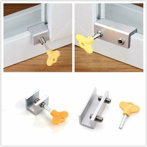 6 Pcs Réglable Fenêtre Verrouillage Sécurité Fenêtre Coulissante Serrures  Arrêt Matériel Accessoire (Type D)