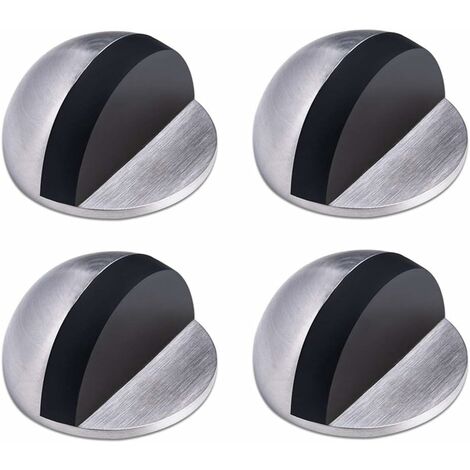 Memkey – Butée de porte en acier inoxydable et caoutchouc – Installation sans perçage – Lot de 4 pièces – Résistance antirouille et corrosion