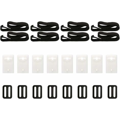 Kit De Fixation Pour Enrouleur Et Couverture De Piscine - 10 Sangles Et Clips, Pour Piscine Hors Sol Ou Enterrée