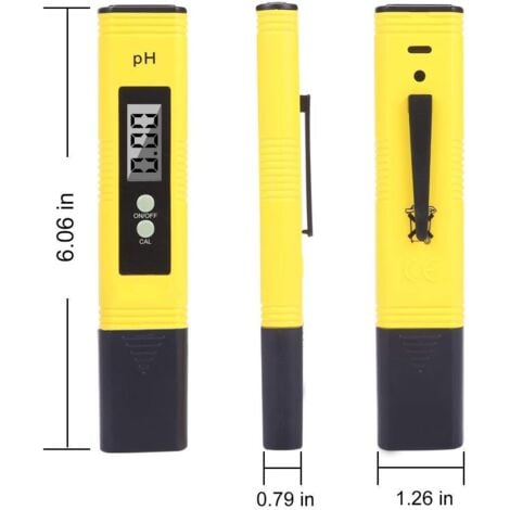 Testeur de Ph Professionnel, Fonction D'étalonnage Automatique et 0,00-14,00 Gamme de Mesure pour l’Eau Portable Aquarium Hydroponie Piscine Plage de Mesure