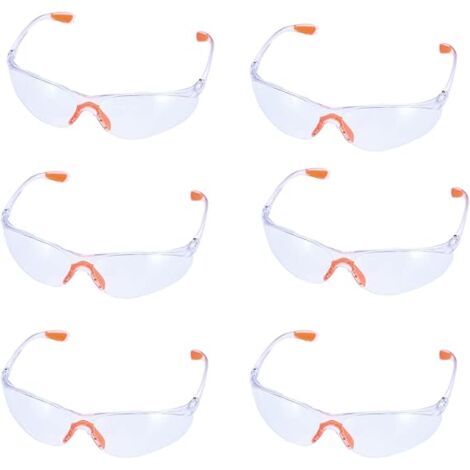6 Paire Lunettes de sécurité  Lunette de Protection Anti-buée  lunettes de sécurité réglables Ultralight pour Usage intensif  pour l'industrie, Le Laboratoire Travail