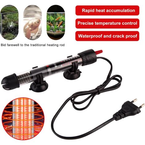Chauffage d'aquarium - Thermostat réglable - Avec 2 ventouses - Chauffage d'aquarium pour réservoirs de poisson et aquarium (60L 50W)
